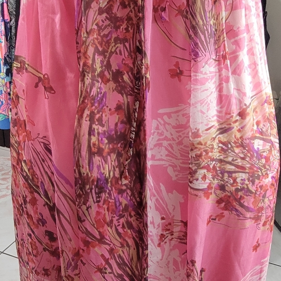 Elegant Pink Floral Maxi Dress Size # S - Picture 9 of 14